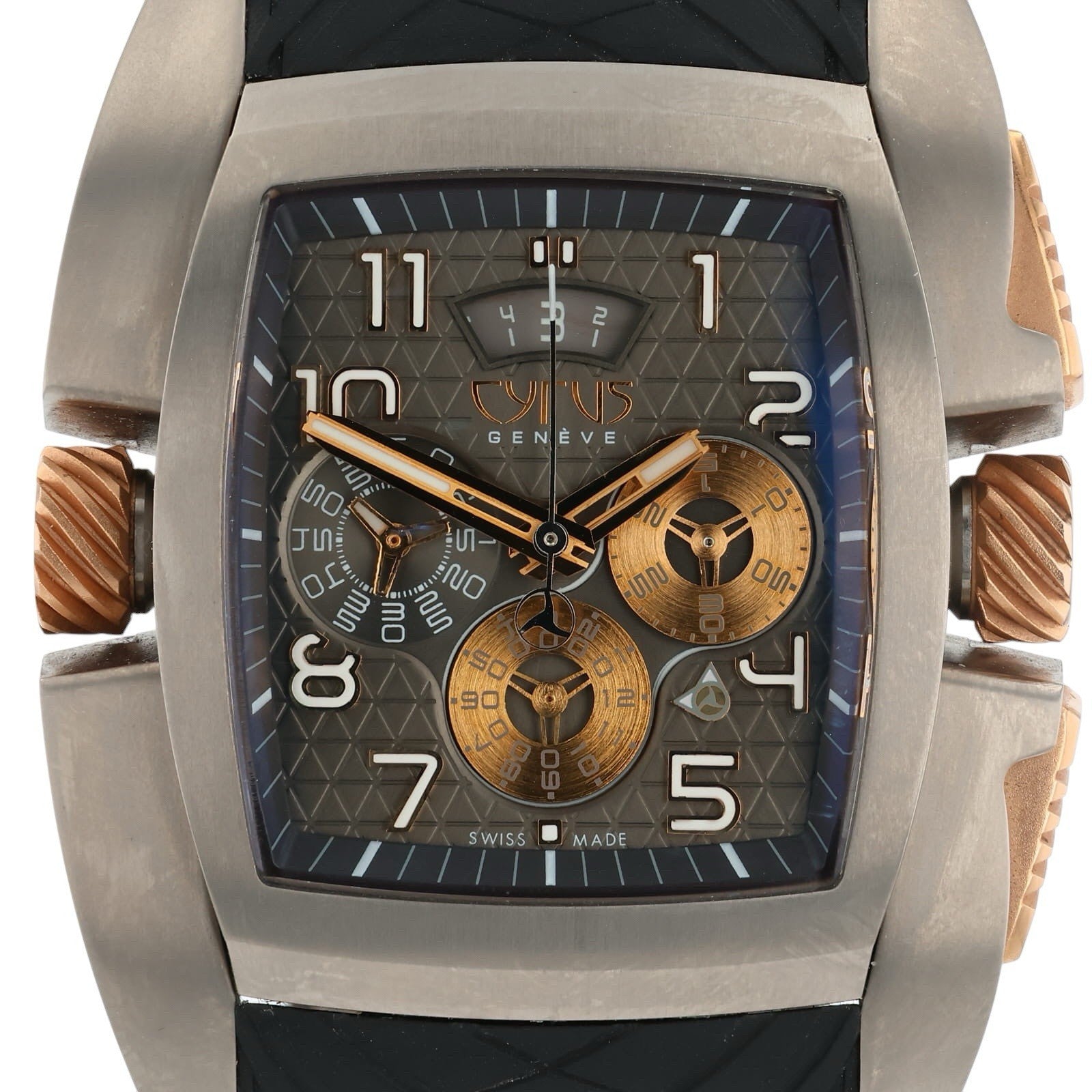 Cyrus Kuros Titanium Black Dial 44mm Automatic Movement Mens Watch 598.201.A
