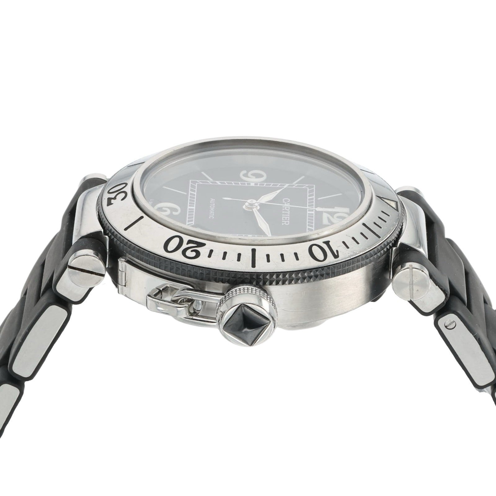 Cartier Pasha Seatimer Black Dial Stainless Steel 40.5mm Automatic Mens W31077U2