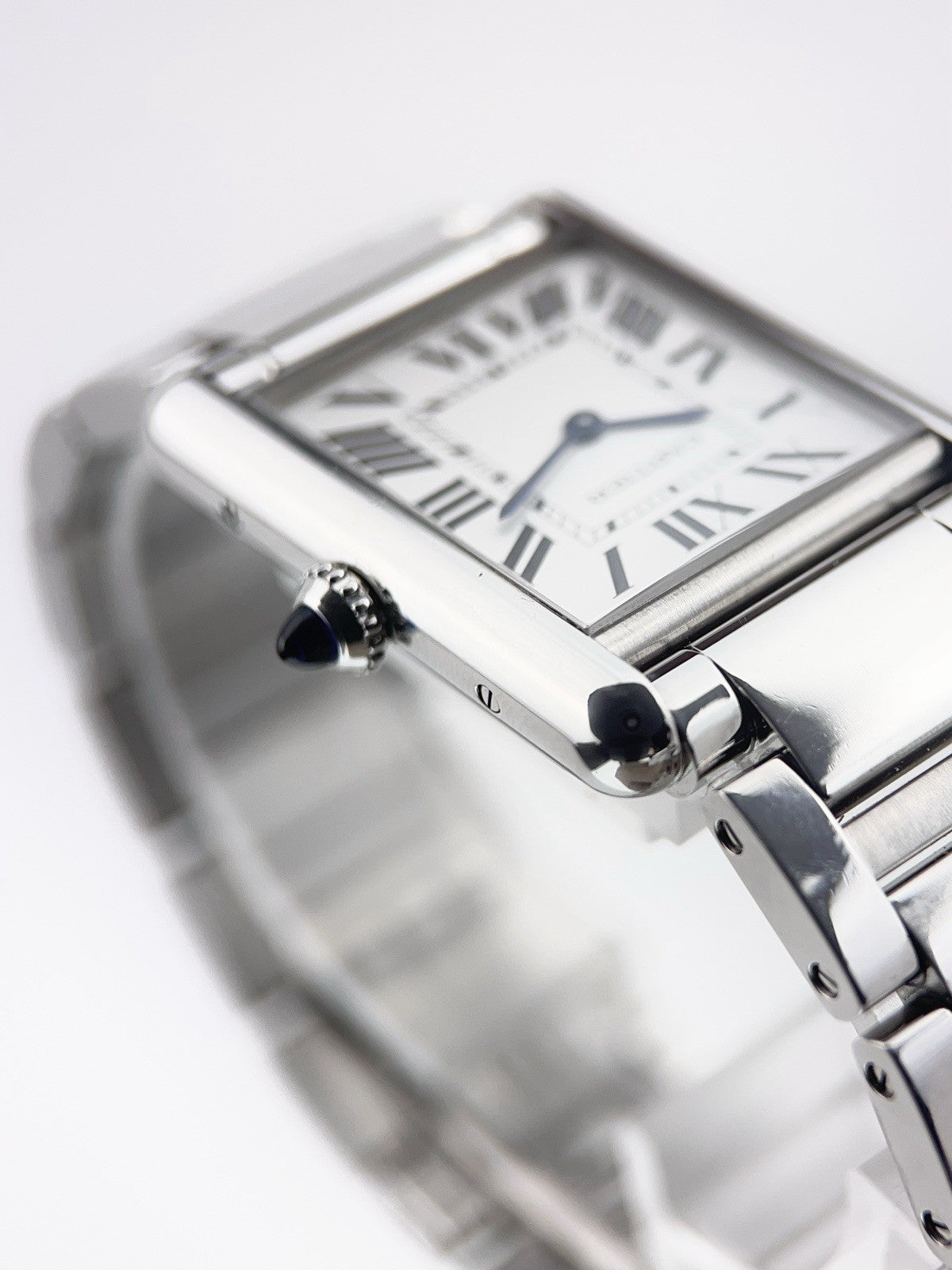 Cartier Tank Stainless Steel Silver Dial 25mm Quartz Movement Men's WSTA0052