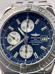 BREITLING Chronomat Evolution A13356 Date Blue Dial Automatic Men's Chrono Watch