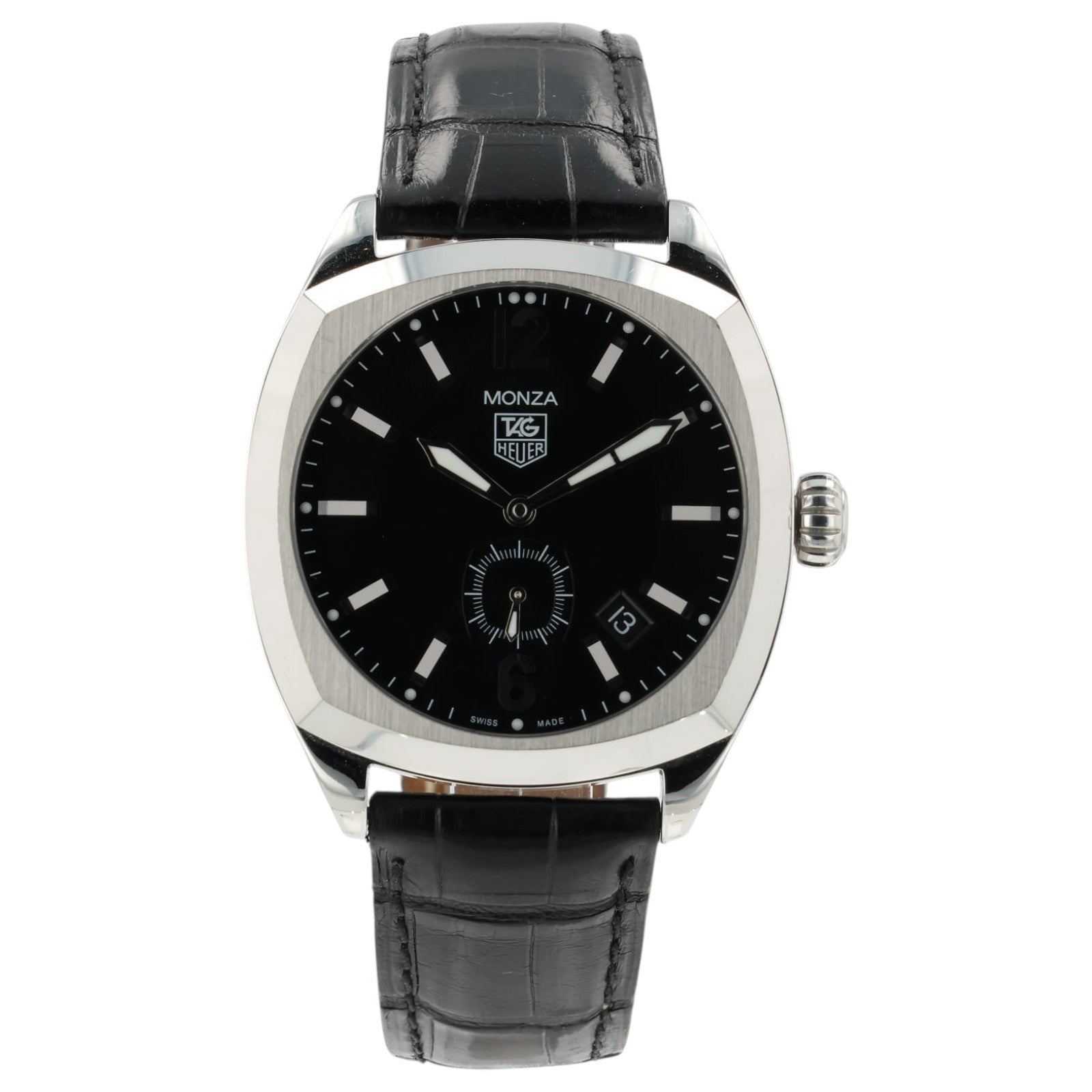 Tag Heuer Monza Black Dial Stainless Steel 38mm Automatic Mens Watch WR2110