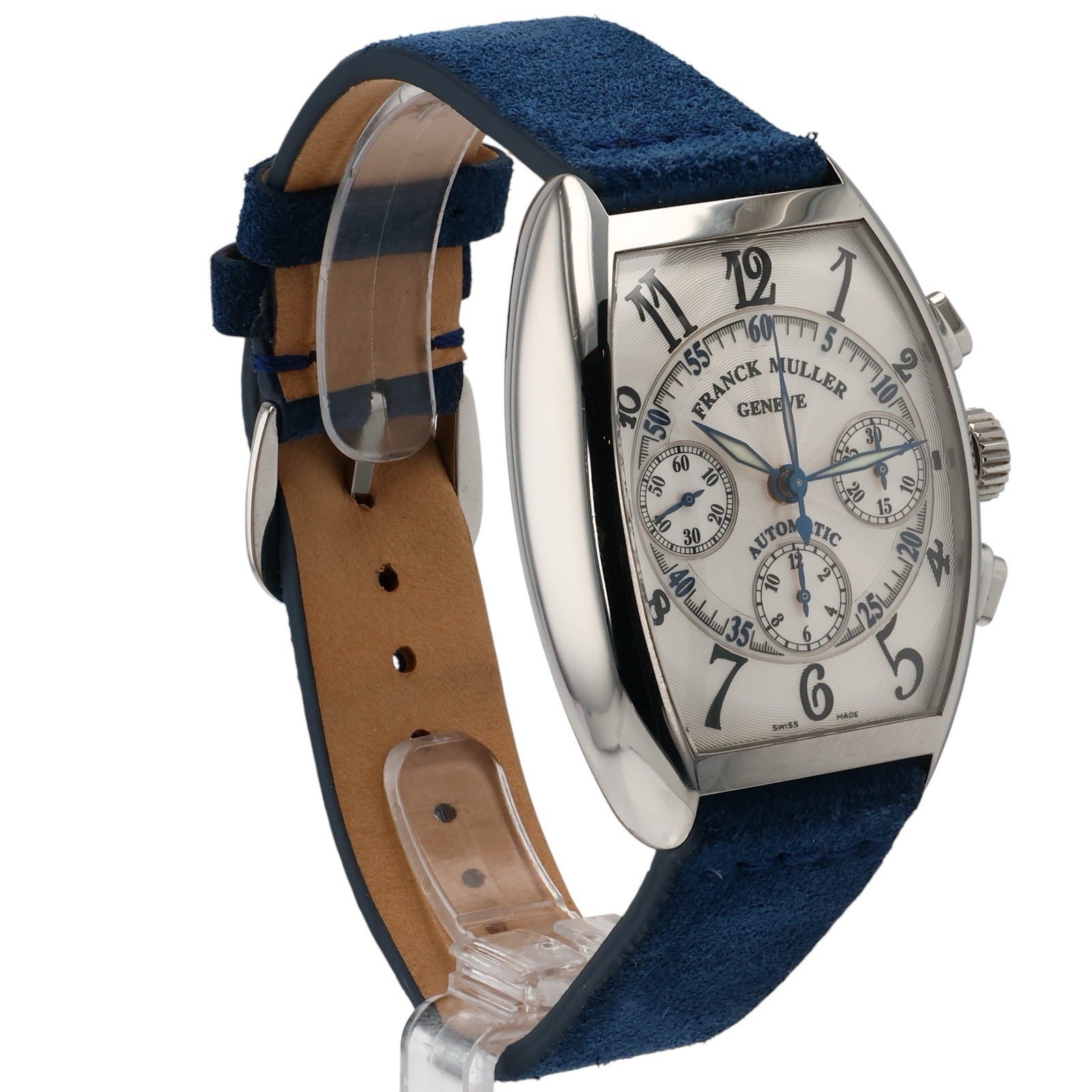 Franck Muller Cintree Curvex Steel Silver Dial 35mm Automatic Men’s Watch 7850CC