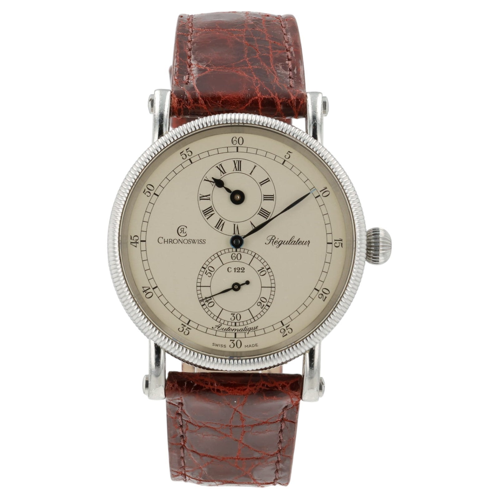 Chronoswiss Regulator White Dial Stainless Steel 38mm Automatic Mens CH1223
