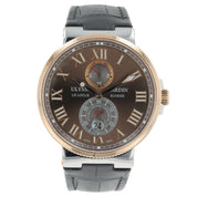 Ulysse Nardin Marine 18k Rose Gold & Steel Brown Dial 43mm Automatic Mens 265-67
