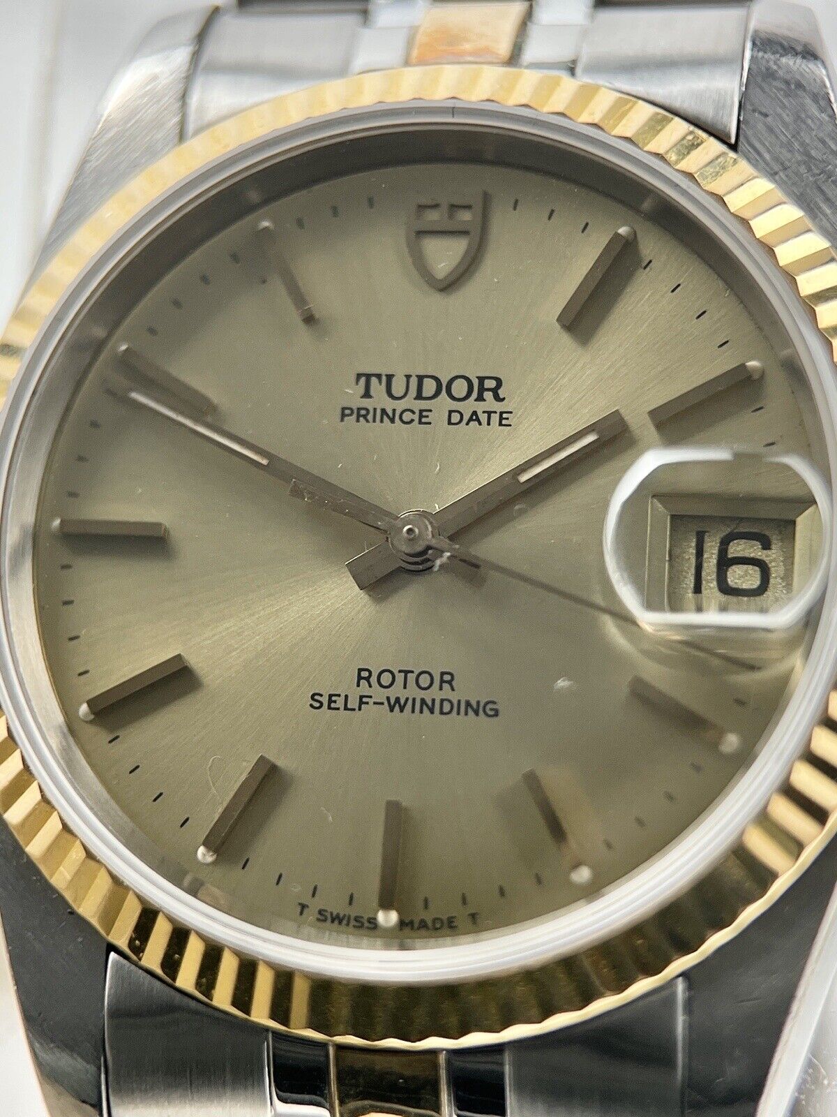 TUDOR Prince Date Champagne Dial 2 Tone Automatic Men’s Watch 74033 Watch & Box