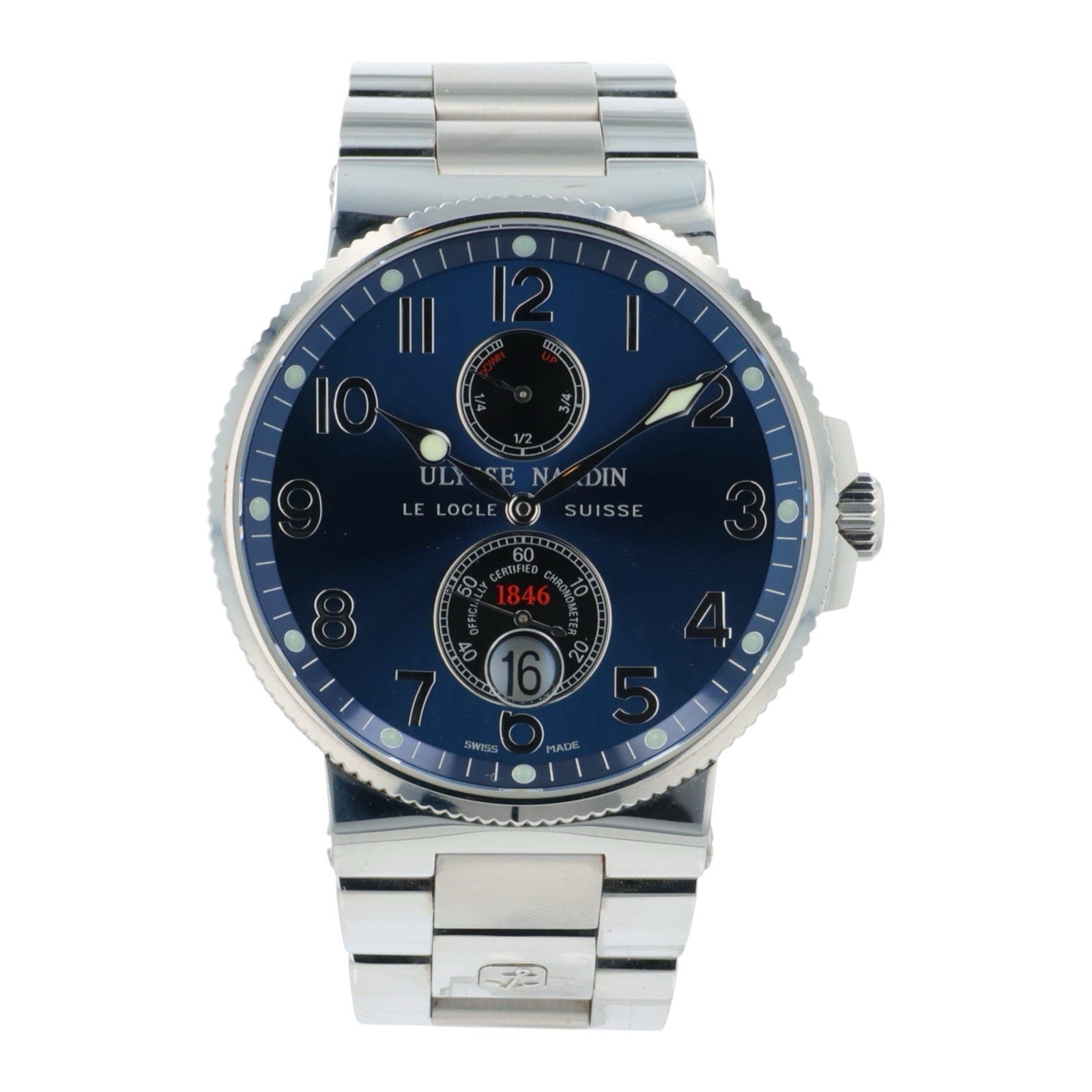 Ulysse Nardin Stainless Steel Blue Dial 41mm Automatic Men’s Watch 263-66