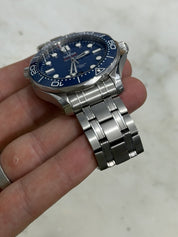 2021 Omega Seamaster Wave 300m Diver Blue Ceramic Watch 210.30.42.20.03.001