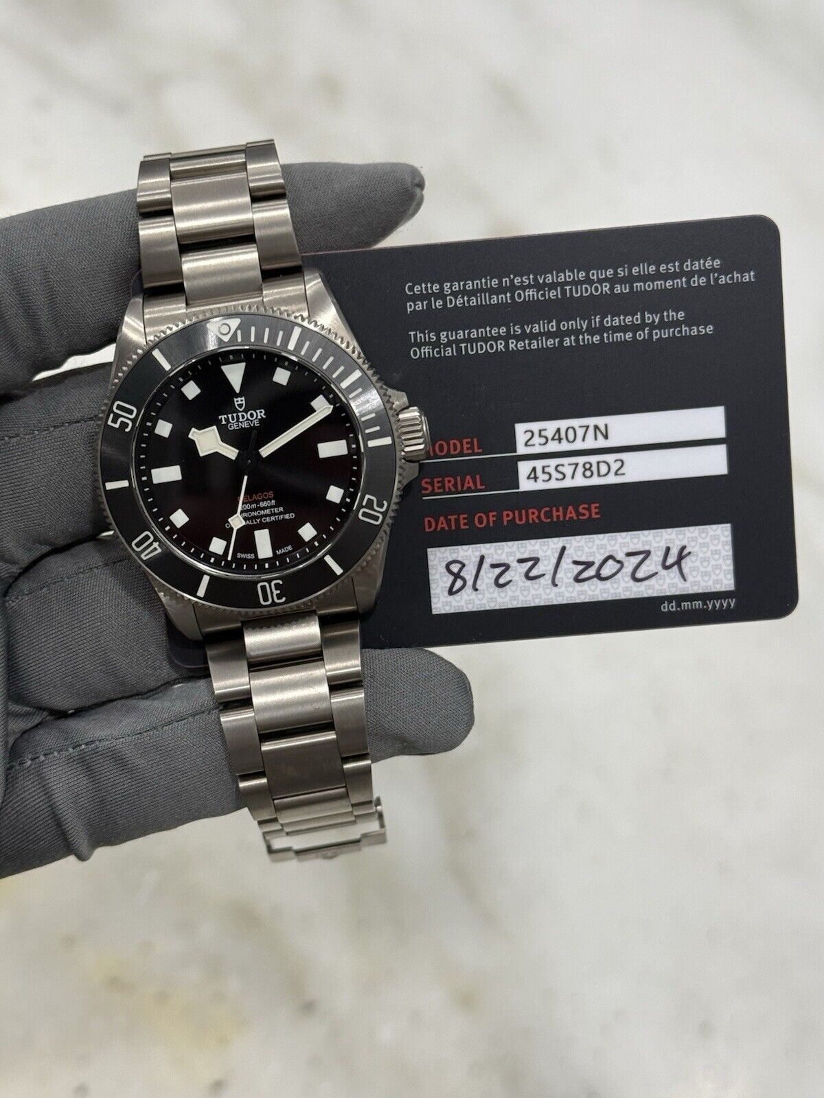 2024 Tudor Pelagos 39mm Titanium Automatic Black Mens Watch 25407N - Box/Papers