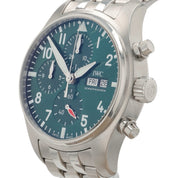 IWC Pilot Chronograph Stainless Steel Green Dial 41mm Automatic Watch IW388104