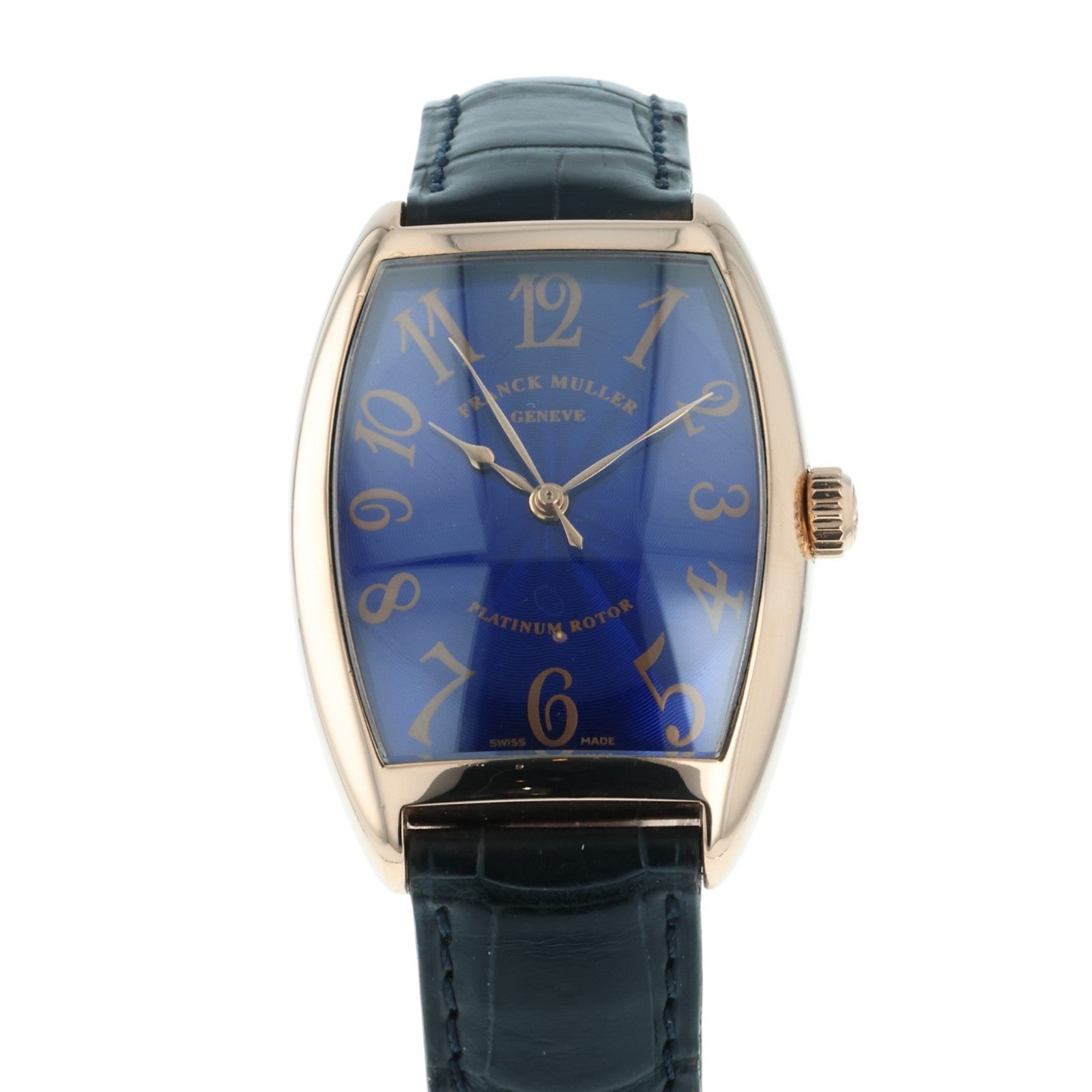 Franck Muller Curvex 18k Rose Gold Blue Dial 31mm Automatic Men’s Watch 2852SCH