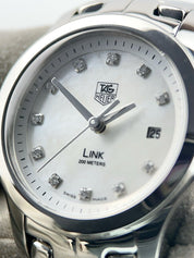 Tag Heuer Link Lady Steel Mother Of Pearl Dial 27mm Quartz Movement WJF1317