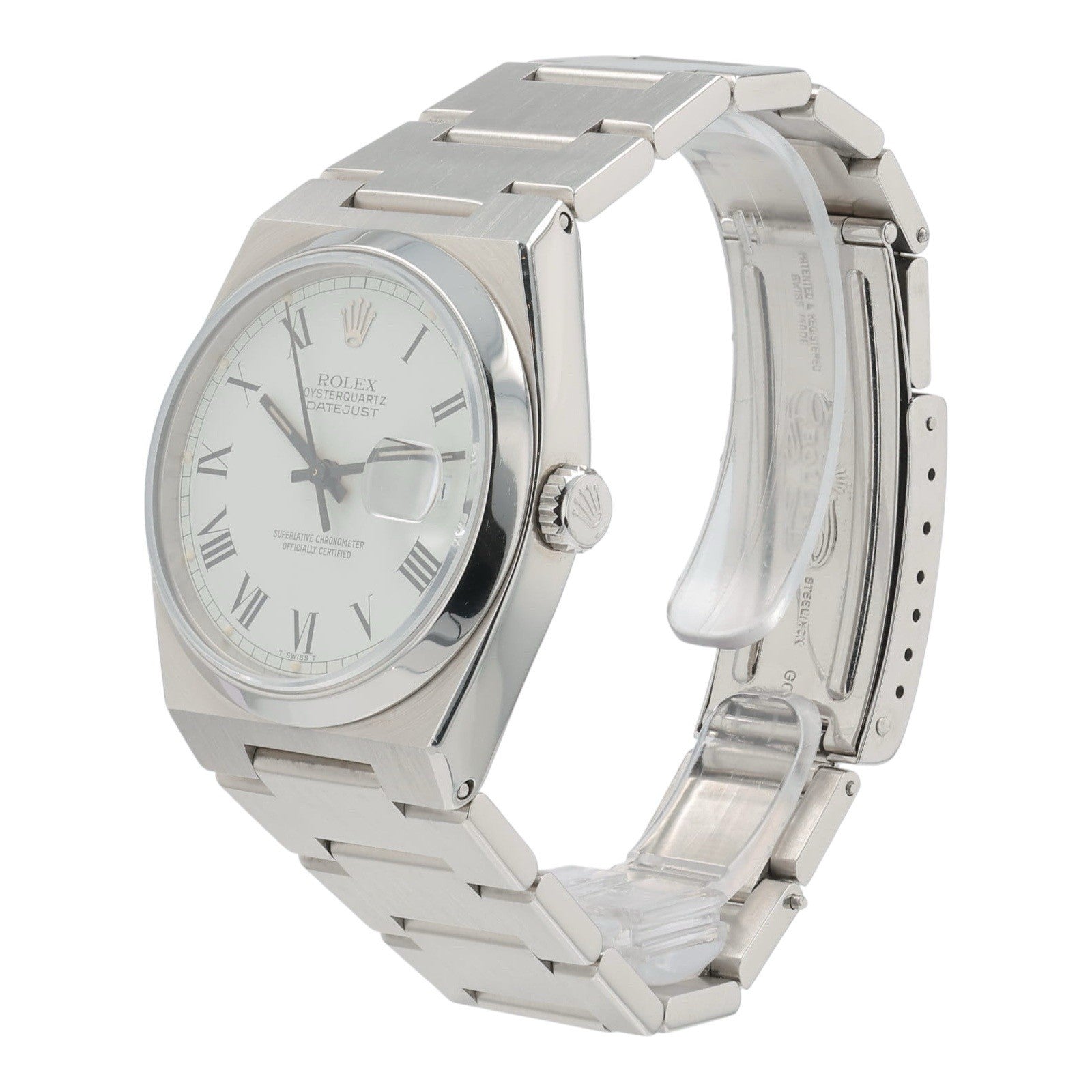 Rolex Datejust Oysterquartz Steel Buckley White Dial 36mm Quartz Men’s 17000
