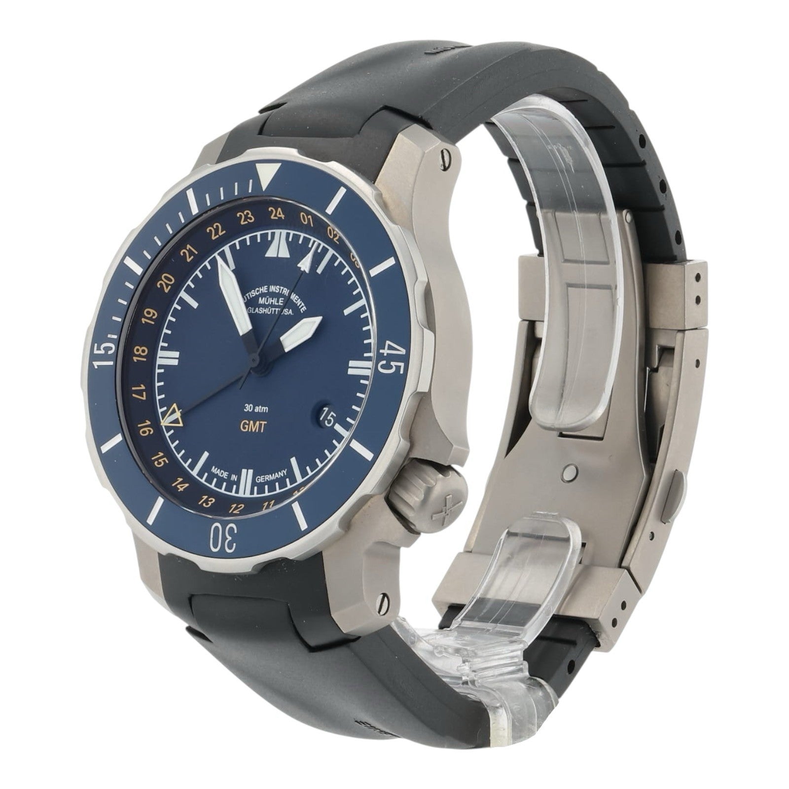 Muhle Glashutte Seebataillon Titanium Blue Dial 44mm Automatic Mens M1-28-62-KB