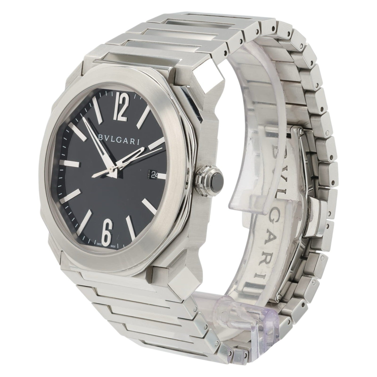 Bvlgari Octo Black Dial Stainless Steel 41mm Automatic Movement Mens Watch BG041