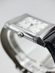 Jaeger LeCoultre Grand Reverso 80th Anniversary Steel Manual Wind Watch W/Paper