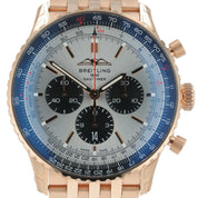 Breitling Navitimer 18k Rose Gold 46mm Silver Dial Automatic Men’s Watch RB0137