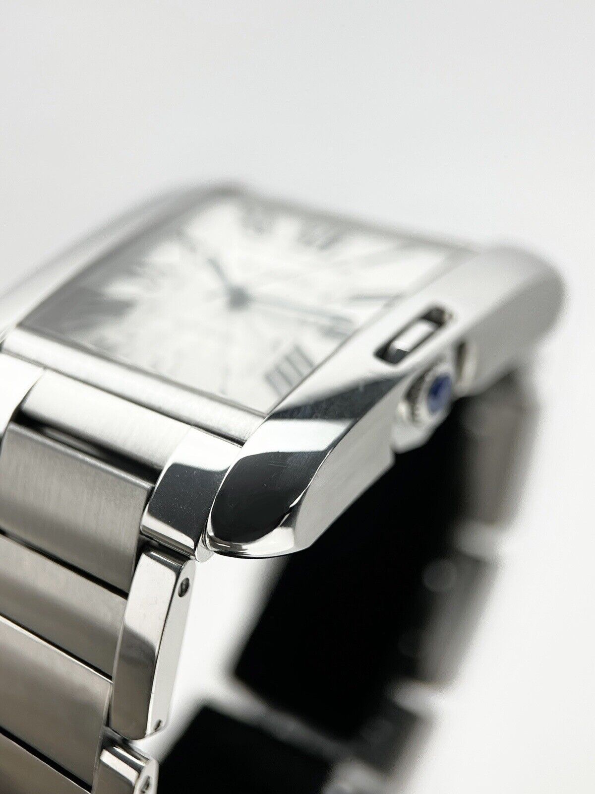 Cartier Tank Anglaise XL Stainless Steel Roman Automatic Men's Watch 3507