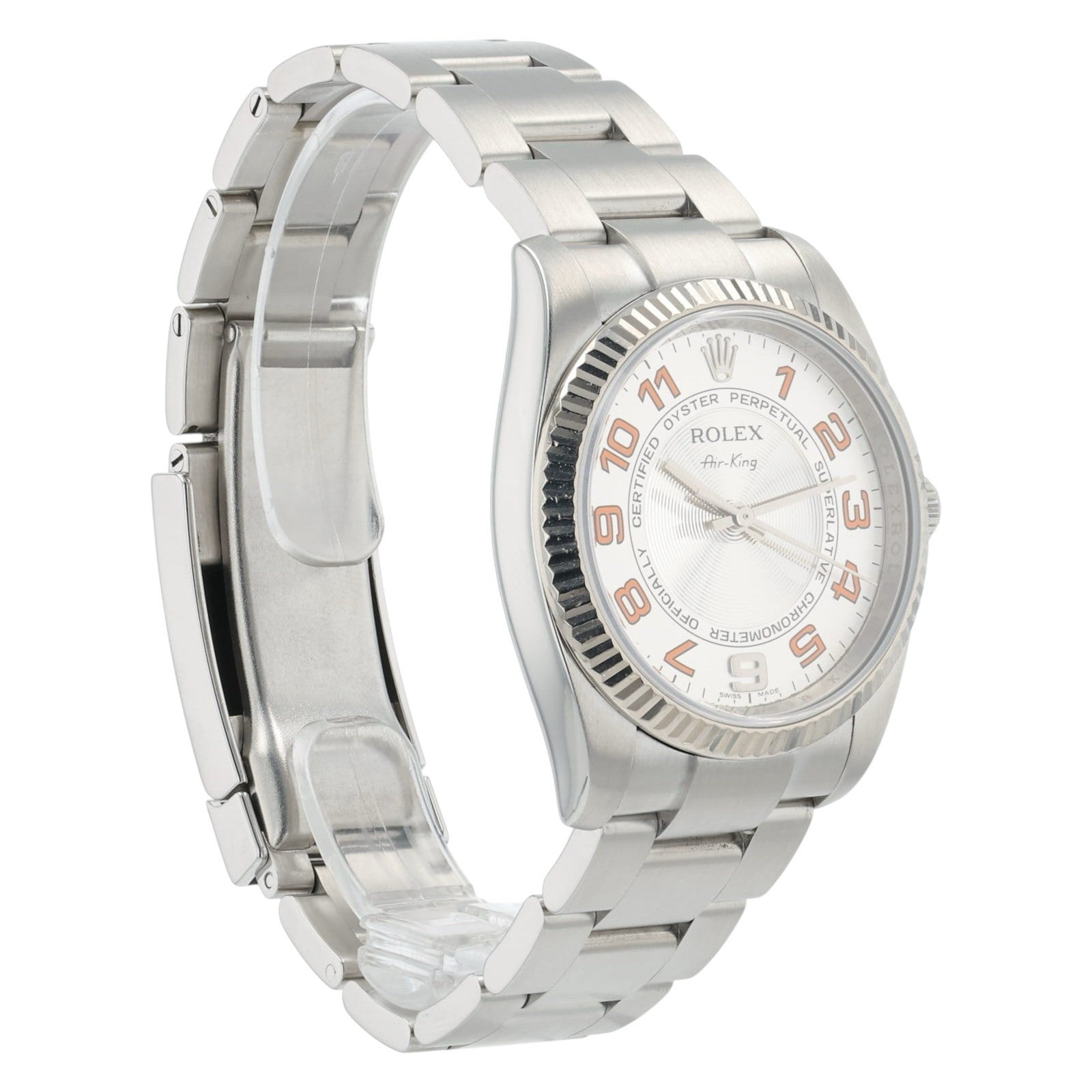 Rolex Air King Stainless Steel Silver Dial 34mm Automatic Mens Watch 114234