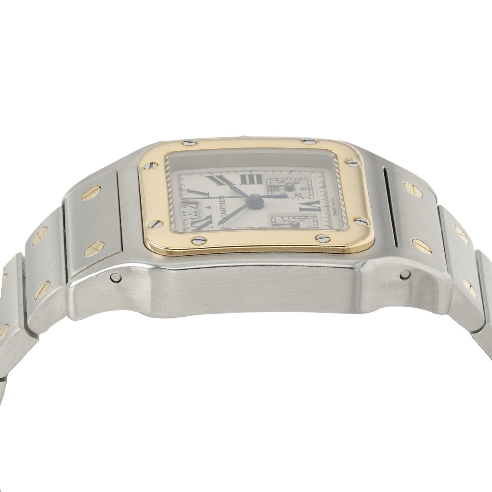 Cartier Santos Galbee Gold & Steel White Dial 29mm Quartz Men’s Watch 2425