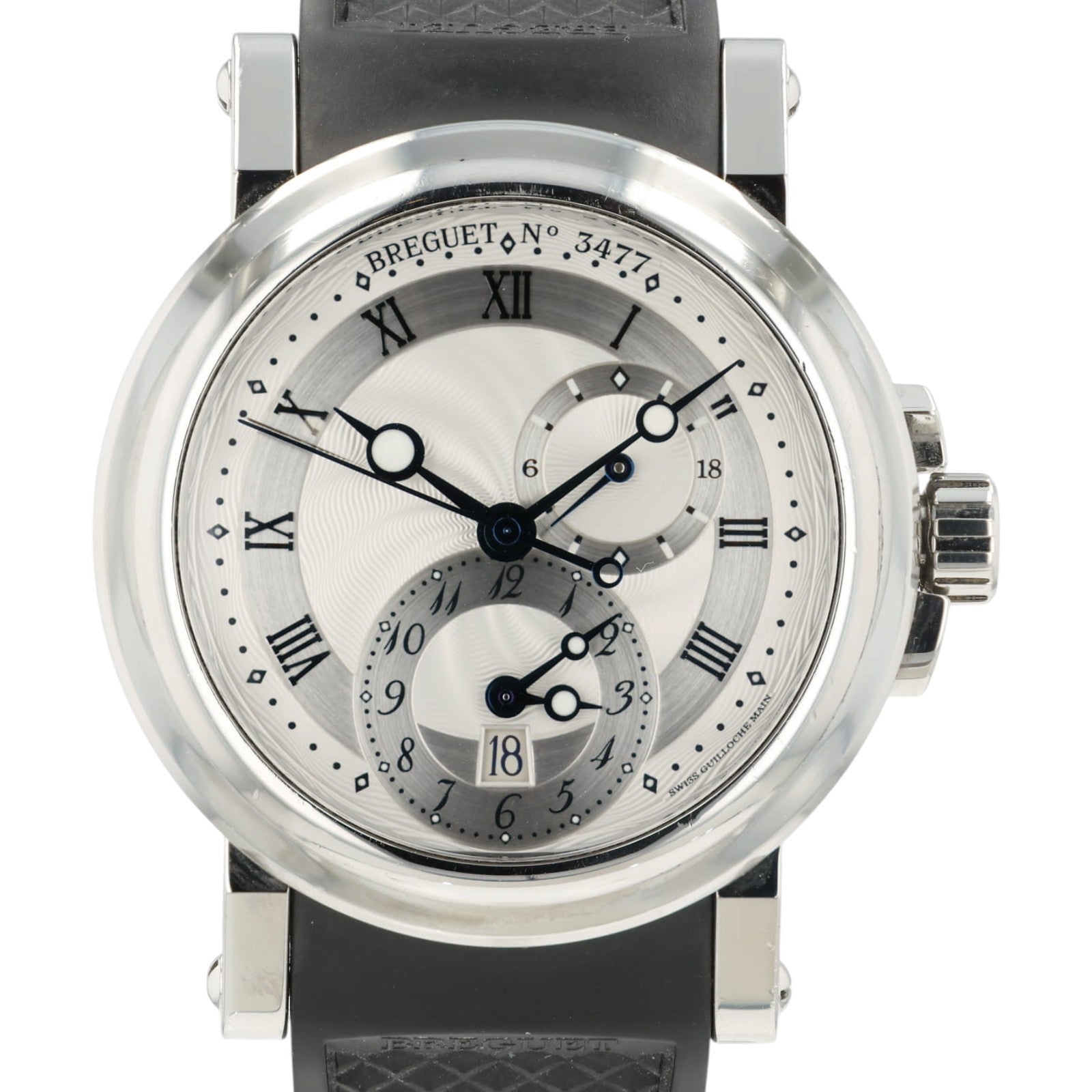 Breguet Marine GMT Dual Time Silver Dial Steel 42mm Automatic Men's Watch 5857ST