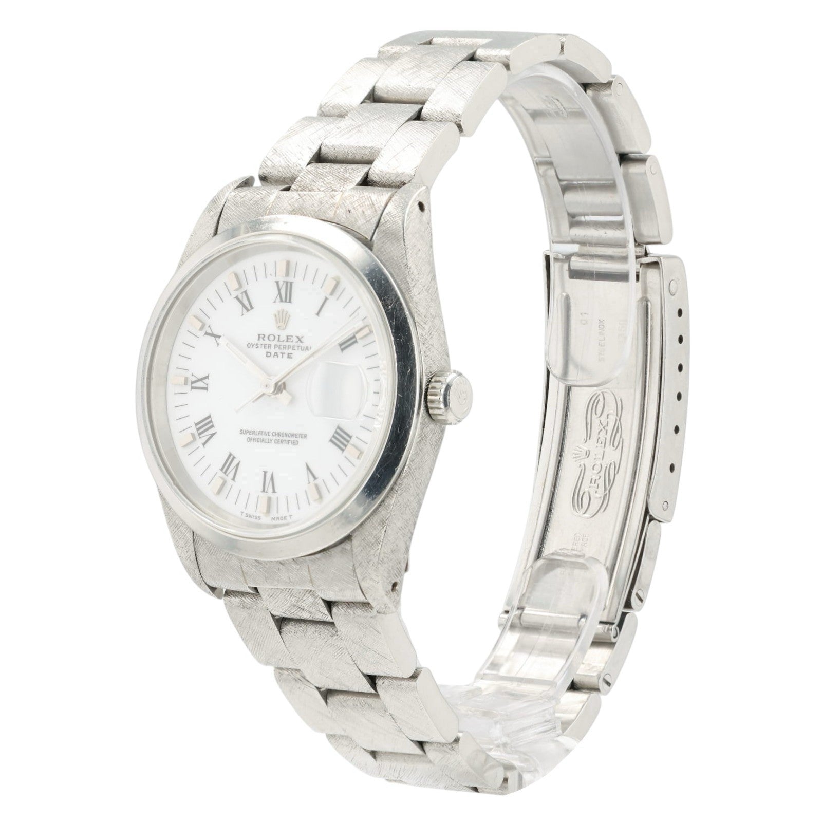 Rolex Date White Dial Stainless Steel 34mm Automatic Movement Mens Watch 15200