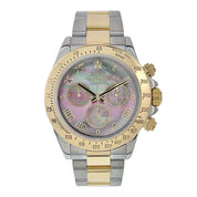 Rolex Daytona Gold Steel Mother Of Pearl Dial 40mm Automatic Men’s Watch 116523