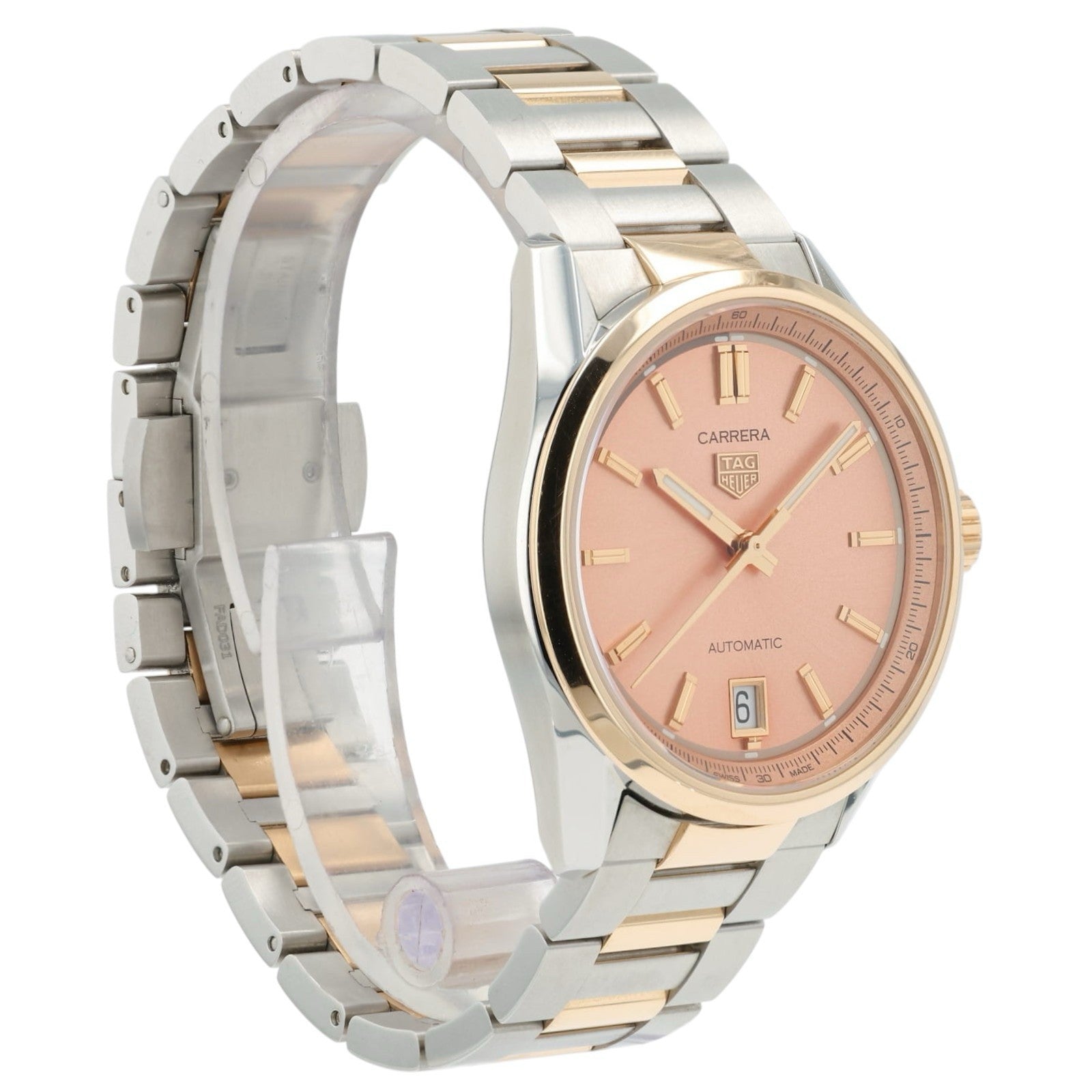 Tag Heuer Carrera Pink Dial 18k Rose Gold & Steel 36mm Automatic Unisex WBN2350
