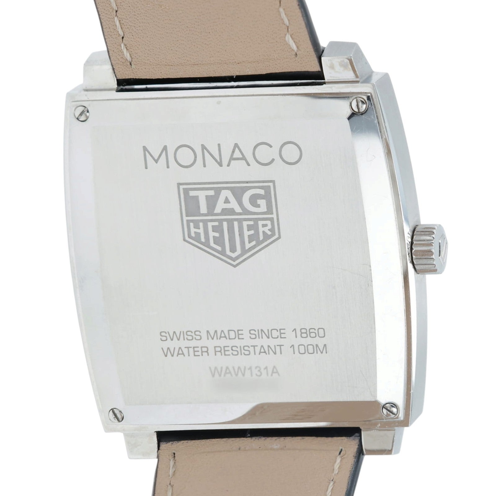 Tag Heuer Monaco Black Dial Stainless Steel 37mm Quartz Mens Watch WAW131A