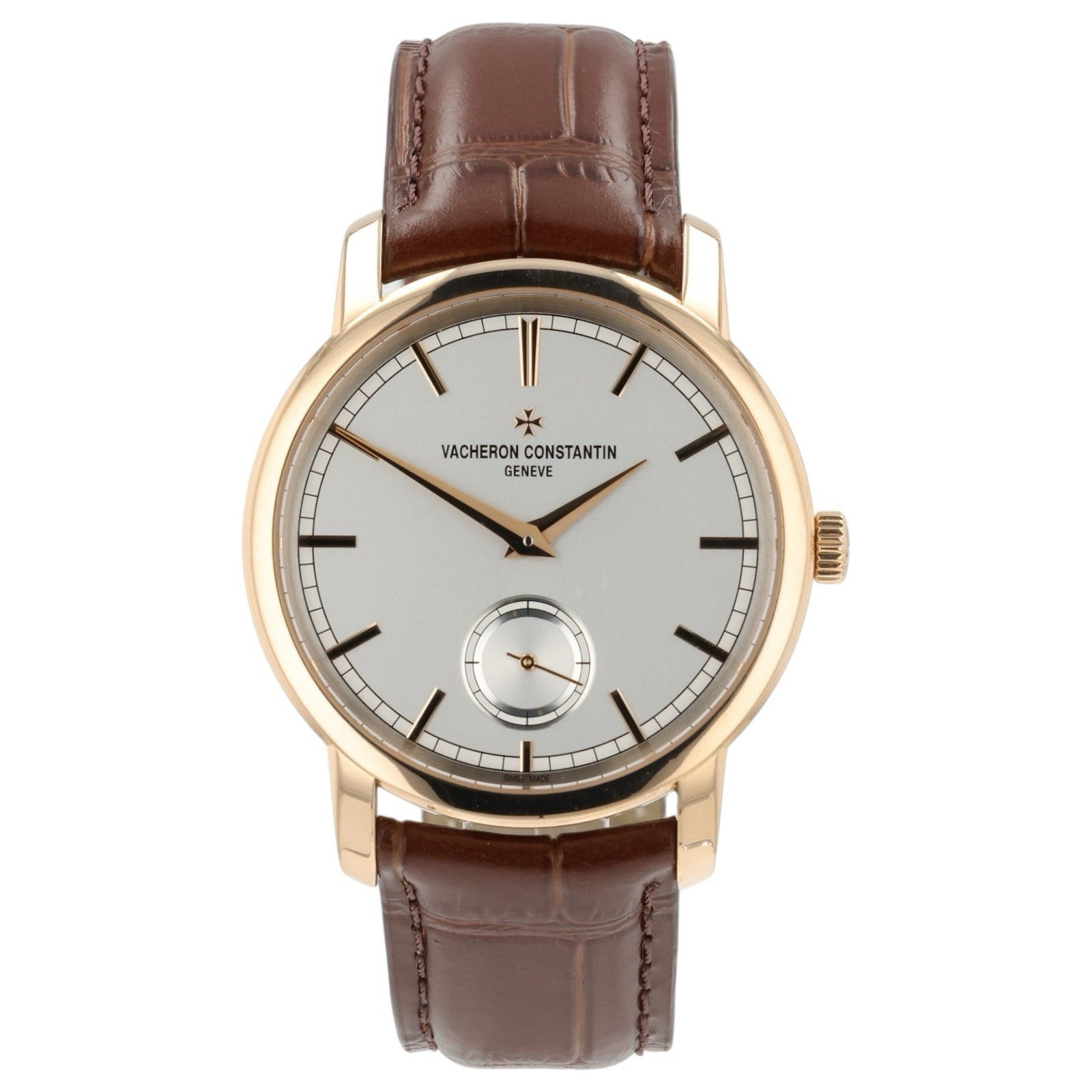 Vacheron Constantine Silver Dial 18k Rose Gold 38mm Manual Wind Mens Watch 82172