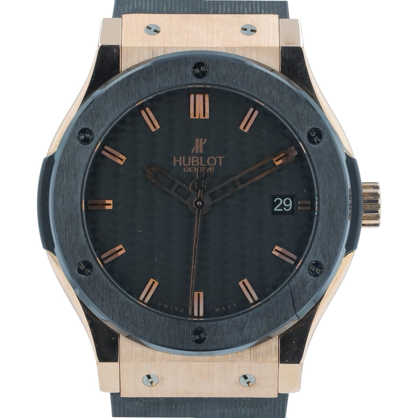 Hublot Classic Fusion 18k Rose Gold Carbon Dial 45mm Automatic 511.PM.1780.RX