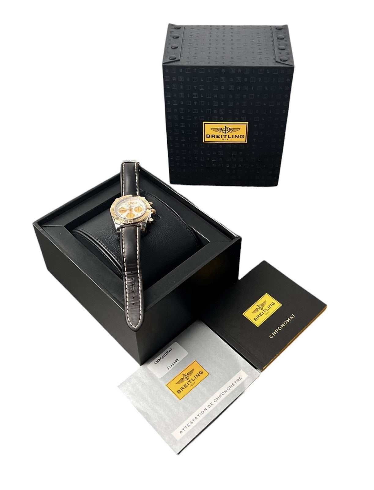 Breitling Chronomat Silver Dial Gold & Steel 41mm Automatic Men’s Watch CB0140