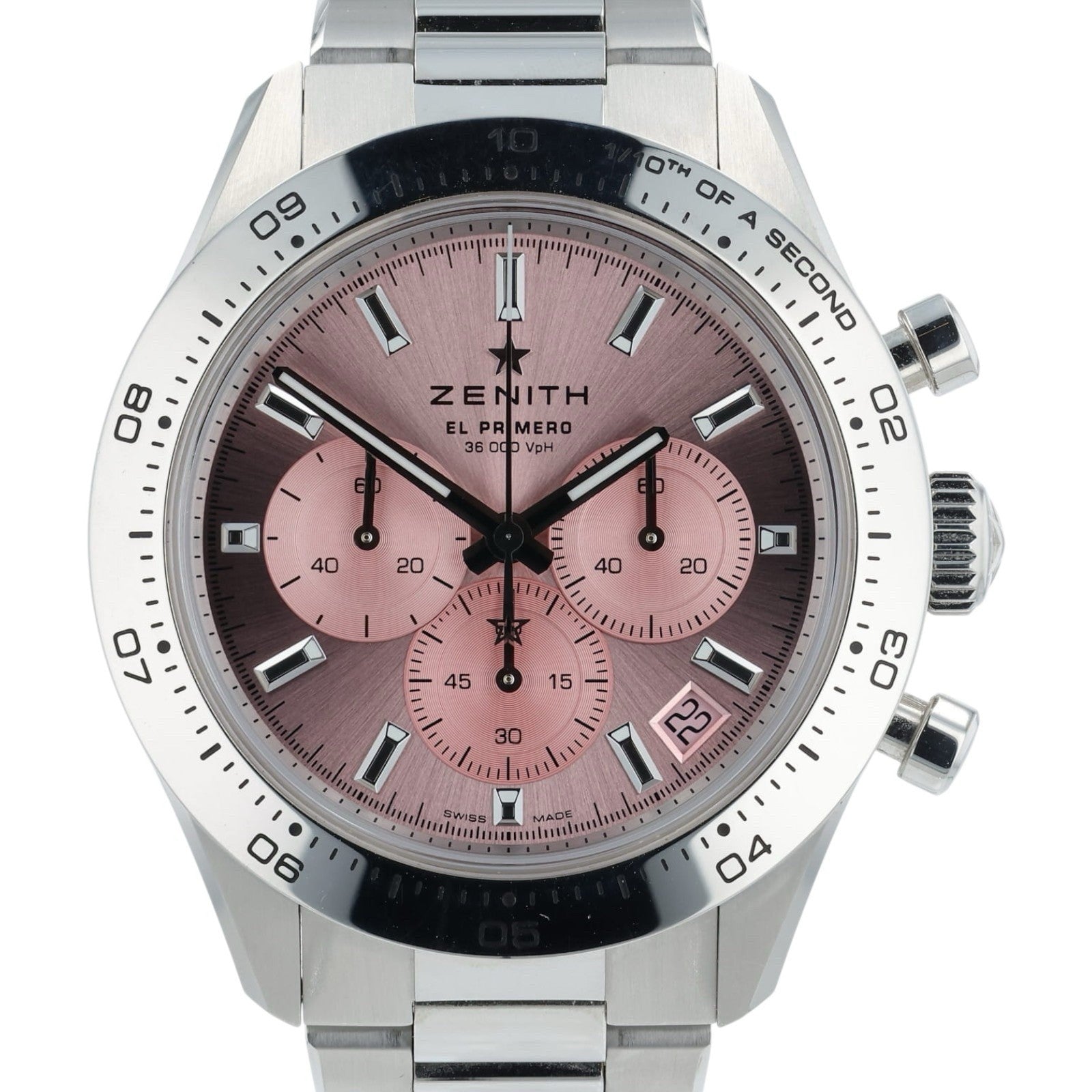 Zenith Chronomaster Sport Pink Dial Steel 41mm Automatic Mens Watch 03.3109.3600
