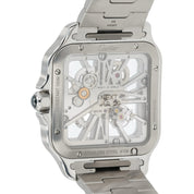 Cartier Santos Skeleton Dial Stainless Steel 40mm Manual Mens Watch WHSA0007