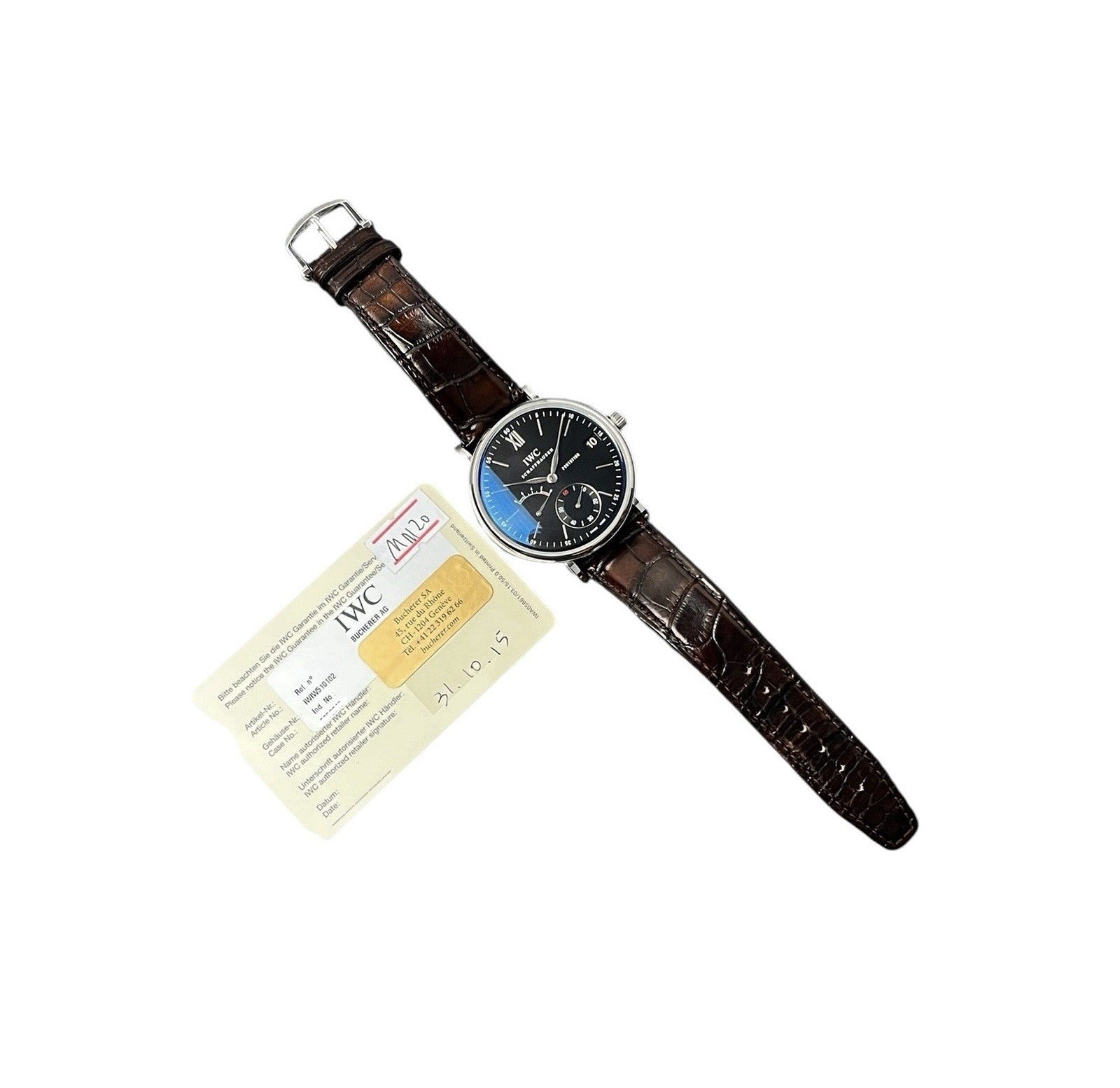IWC Portifino Black Dial Stainless Steel 45mm Manual Wind Men’s Watch IW510102