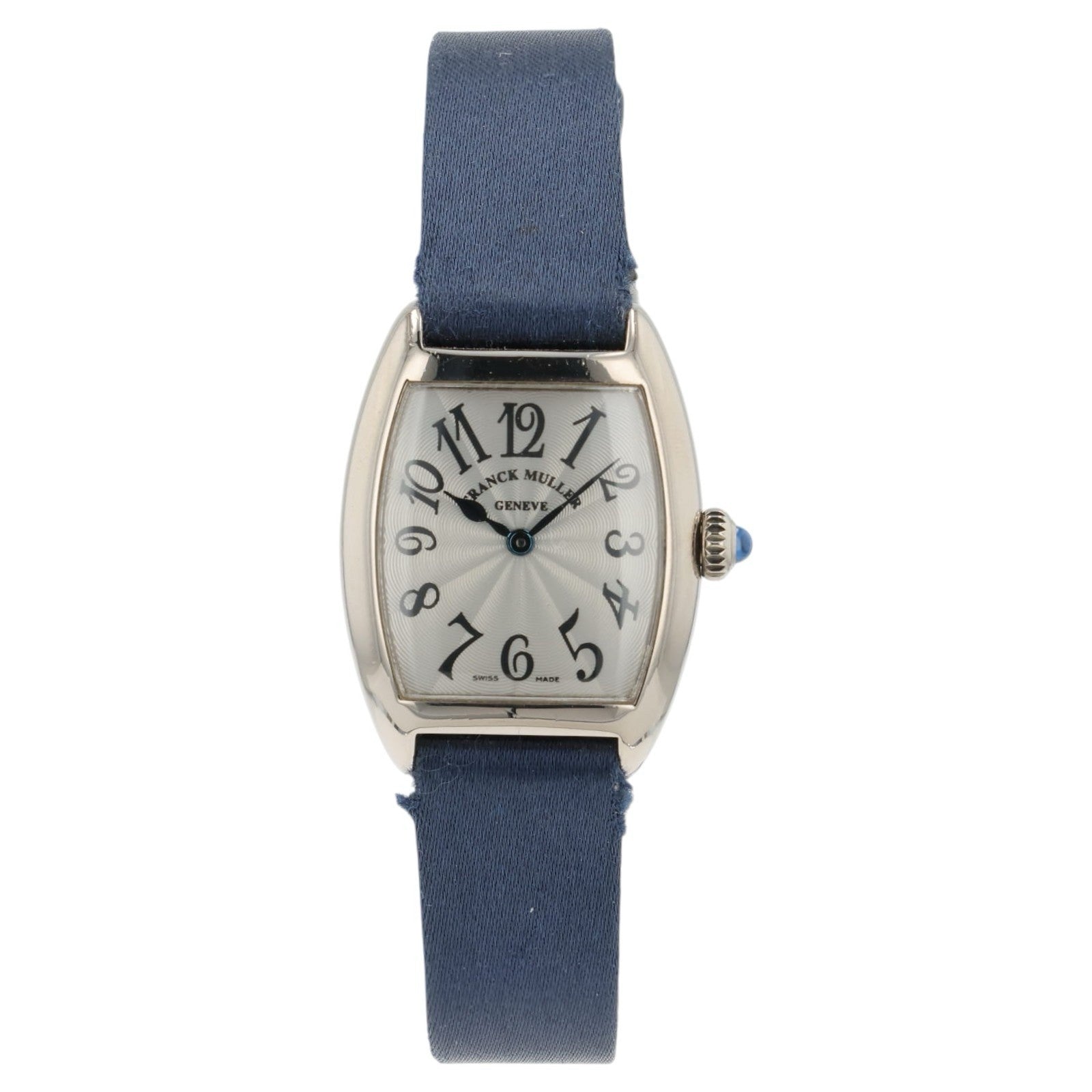 Franck Muller Cintre Curvex Silver Dial 18k White Gold 25mm Quartz Watch 2250QZ