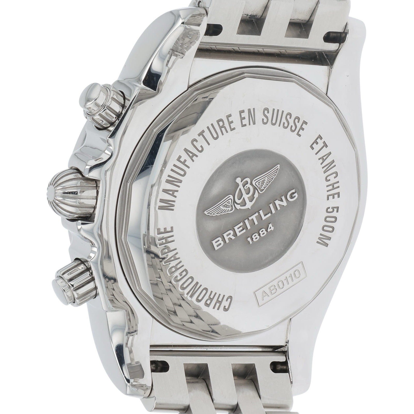 Breitling Chronomat Stainless Steel Silver Dial 44mm Automatic Mens Watch AB0110
