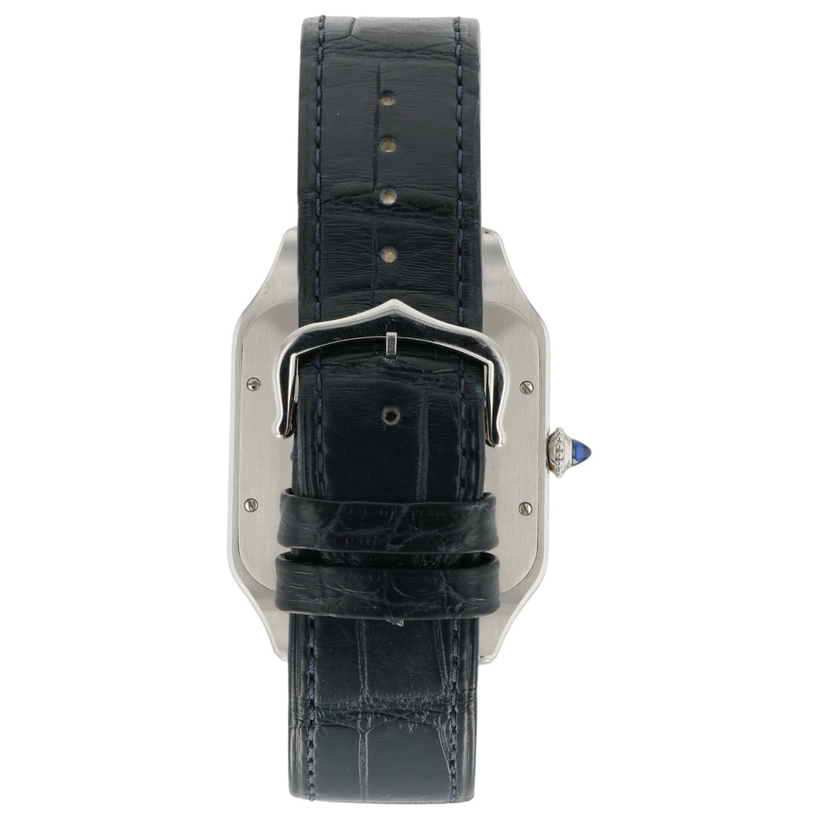 Cartier Santos Dumont Silver Dial Steel 46x33mm Manual Wind Mens Watch WSSA0032