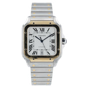 Cartier Santos Gold & Steel Silver Dial 39mm Automatic Men's Watch W2SA0006