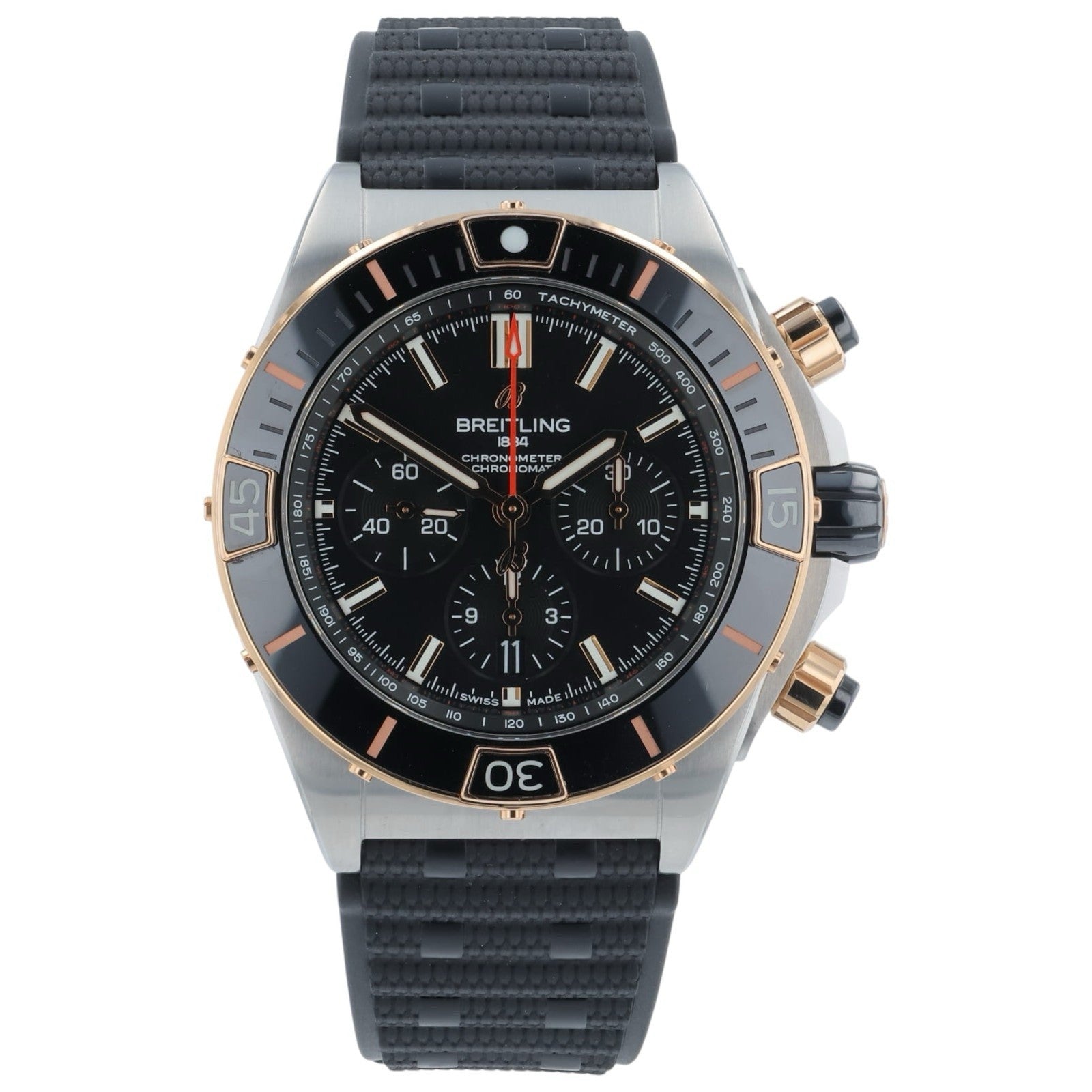 Breitling Chronomat Gold & Steel Black Dial 44mm Automatic Men’s Watch UB0136