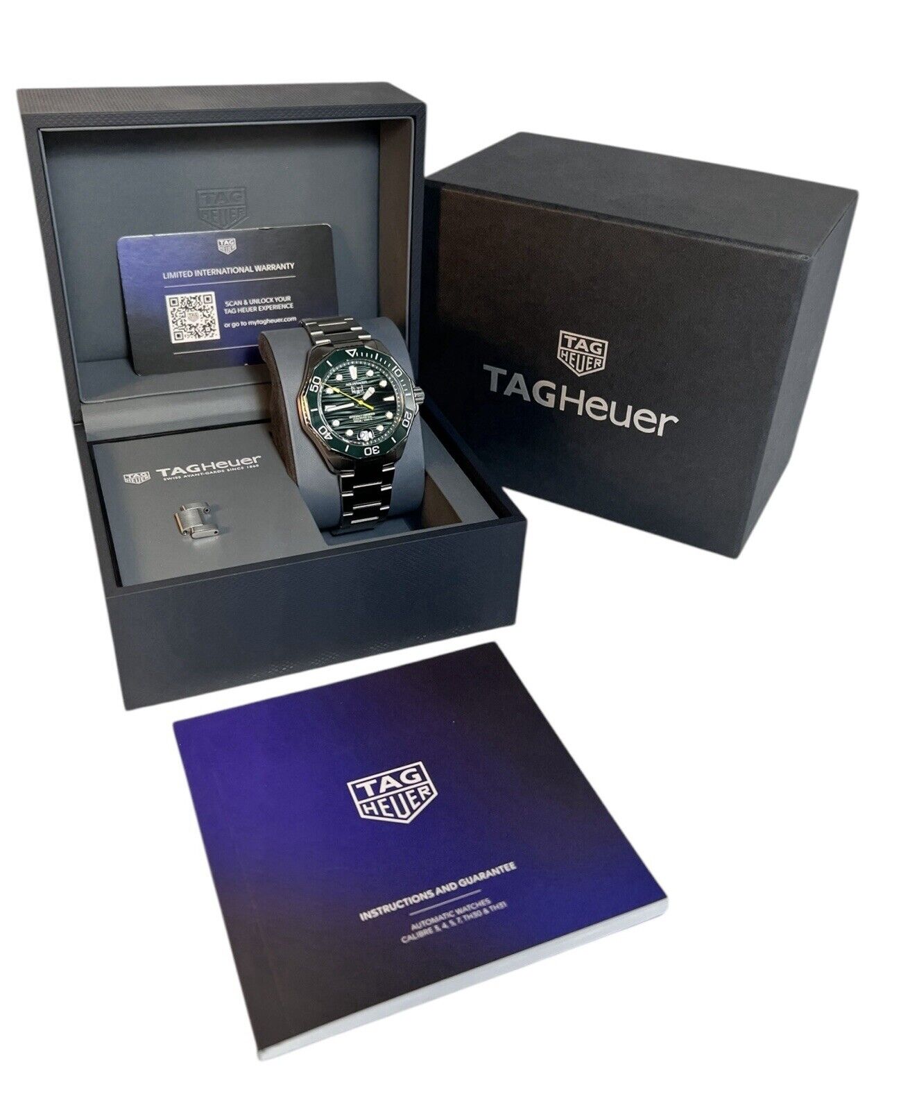 Tag Heuer Aquaracer Stainless Steel Green Dial 42mm Automatic Mens Watch WBP5116