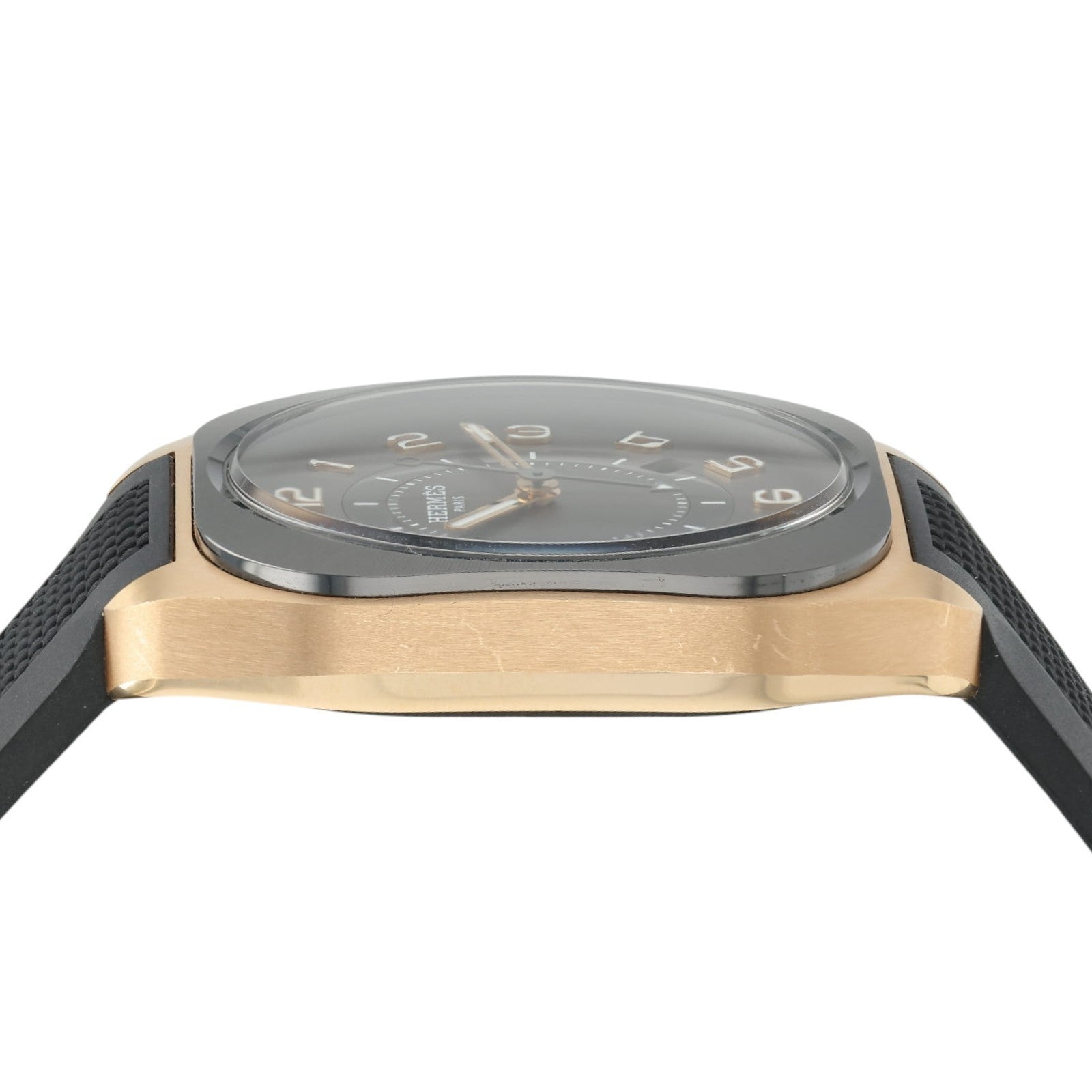 Hermes H08 Gray Dial 18k Rose Gold & Titanium 39mm Automatic Mens Watch H08