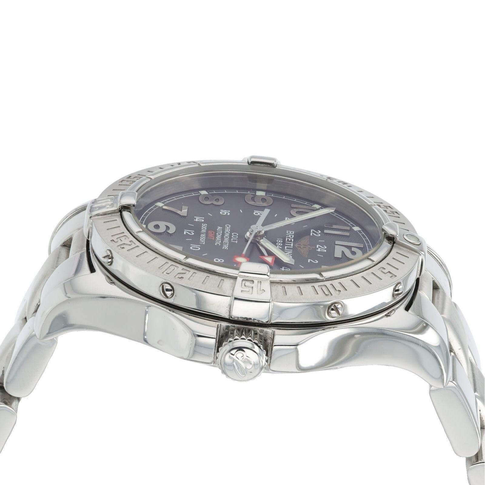 Breitling Colt GMT Stainless Steel Black Dial 40mm Automatic Mens Watch A32350