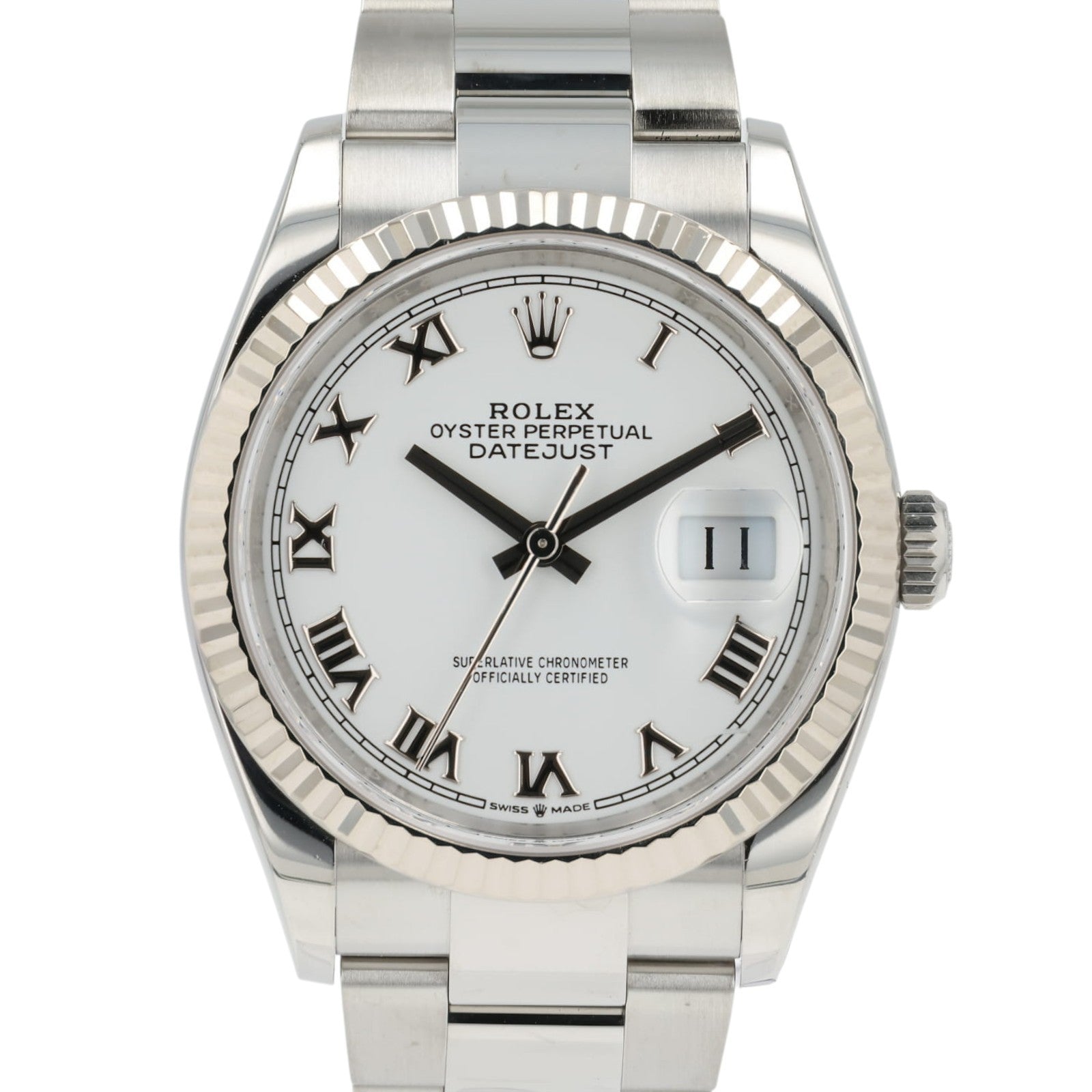 2022 Rolex Datejust White Dial Stainless Steel 36mm Automatic Mens Watch 126234
