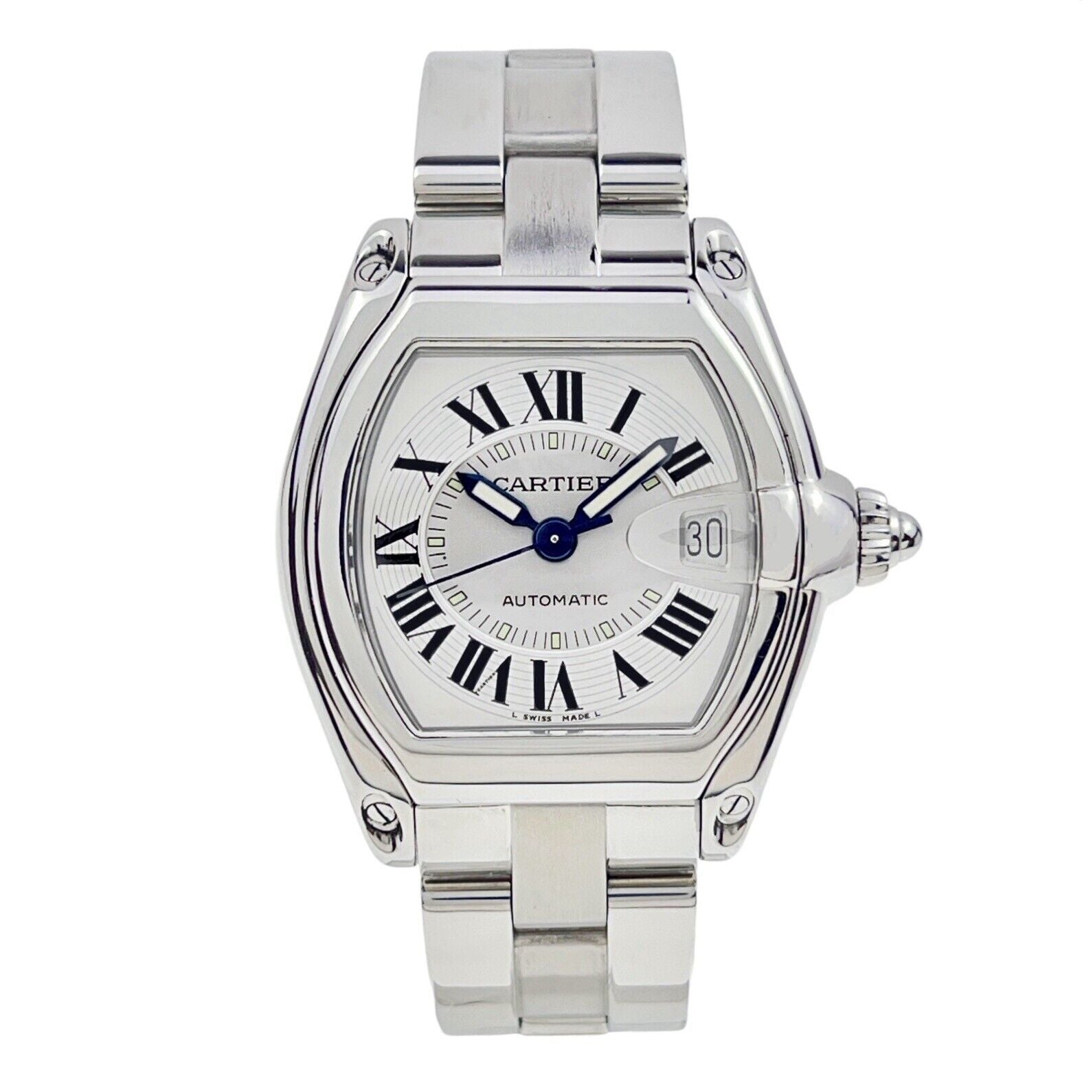 Cartier Roadster Date Steel 37mm Roman Dial Automatic Men’s Watch 2510