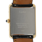 Cartier Tank Solo 18k Yellow Gold Silver Dial 27mm Quartz Men's Watch W5200004