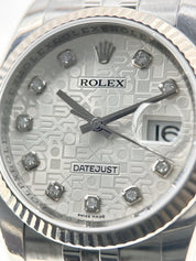 Rolex Datejust Automatic 36mm Factory Diamond Dial Ref. 116234 - Watch Only