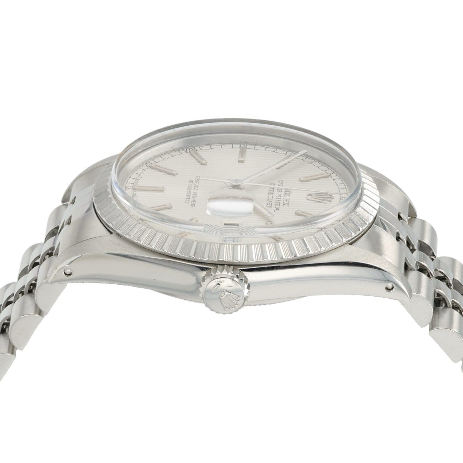 Rolex Datejust Silver Tapestry Dial Stainless Steel 36mm Automatic Men’s 16030