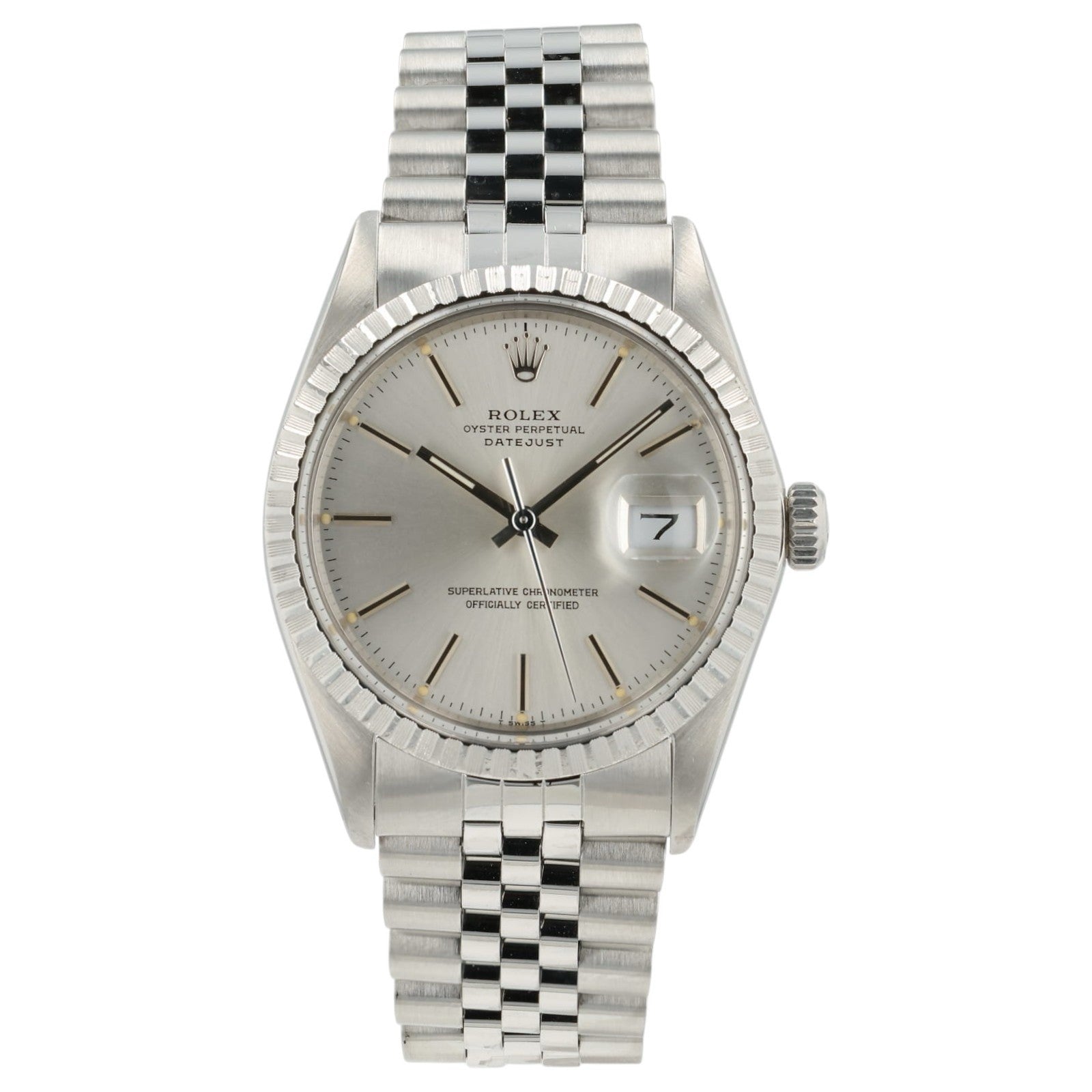 Rolex Datejust Silver Stick Silver Dial Steel 36mm Automatic Men’s Watch 16030