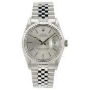 Rolex Datejust Silver Stick Silver Dial Steel 36mm Automatic Men’s Watch 16030