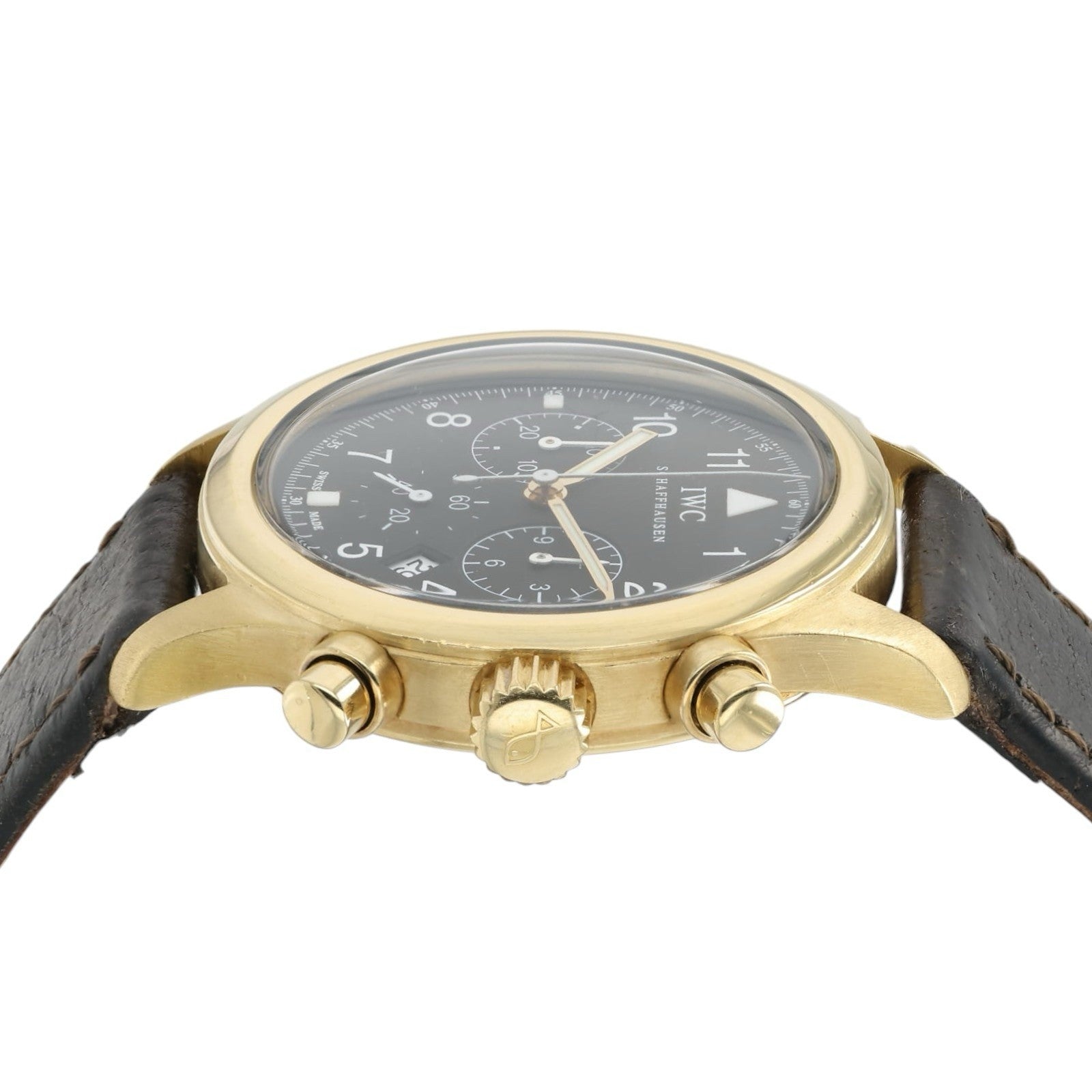 IWC Fliegeruhr Black Dial 18k Yellow Gold 36mm Quartz Men’s Watch IW3740